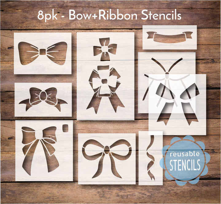 WallCutz  Bows and Ribbon Stencils / 8 pack Stencil