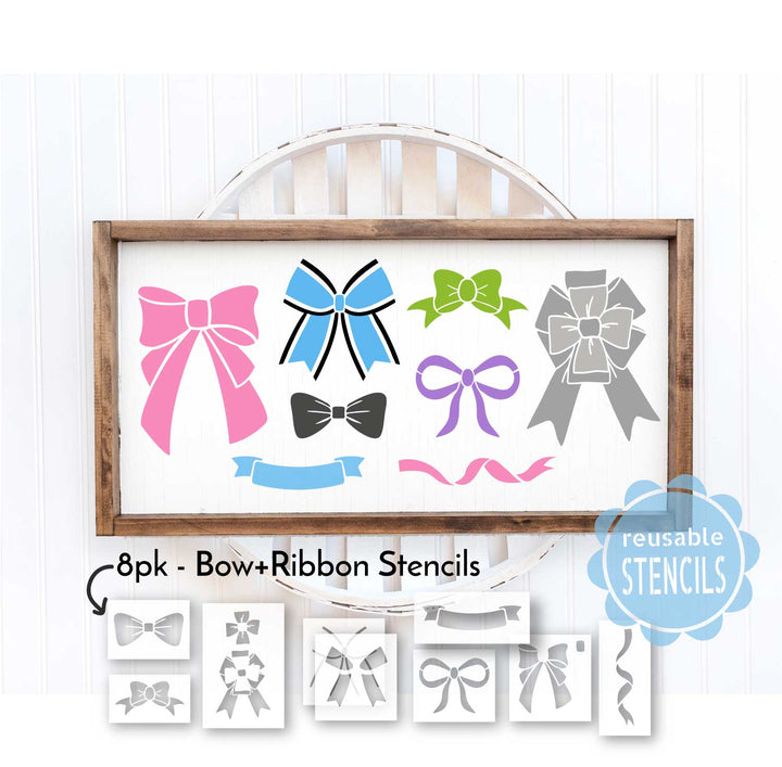 WallCutz  Bows and Ribbon Stencils / 8 pack Stencil