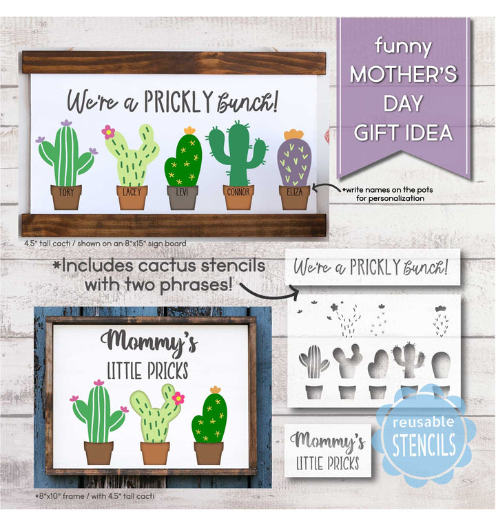 WallCutz  Cactus Stencil Pack / Prickly Bunch Stencil Stencil