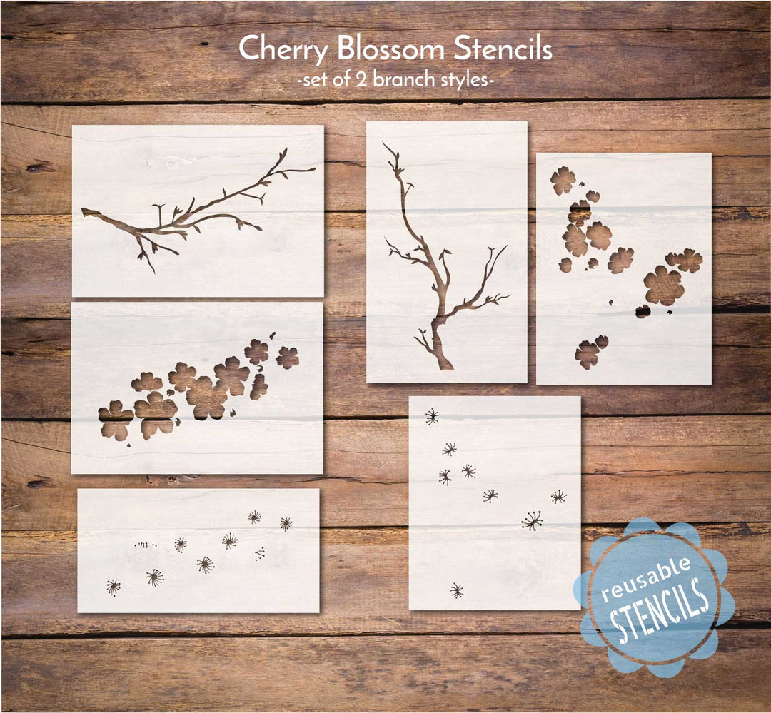 WallCutz  Cherry Blossom / Stencil Bundle Stencil