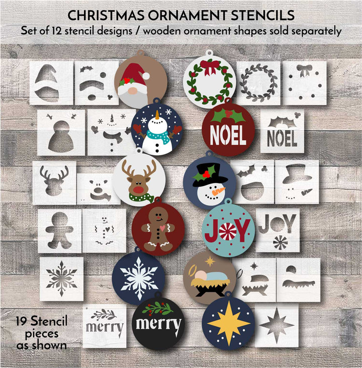 WallCutz  Christmas Ornament Stencils / 12 Designs Stencil