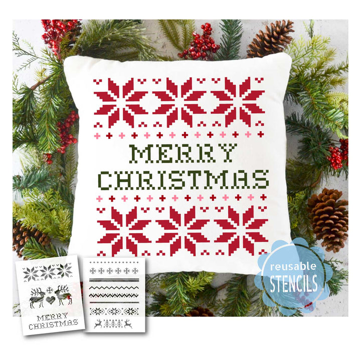 WallCutz  Christmas Sweater Pattern / Stencil Bundle Stencil