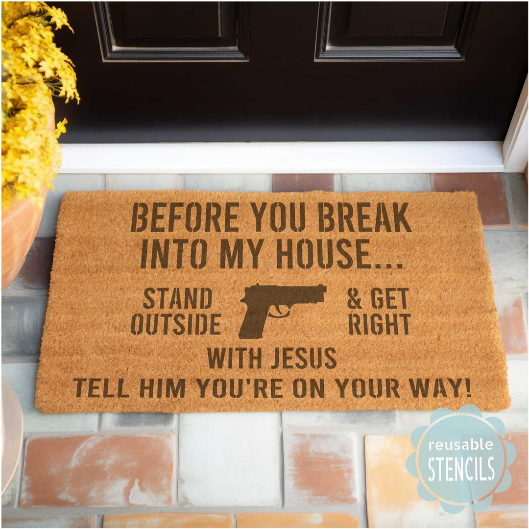 WallCutz  Get Right With Jesus / Door Mat Stencil Stencil