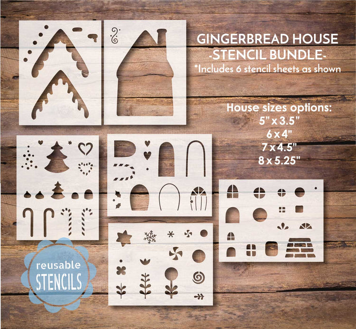 WallCutz  Gingerbread House / Stencil Bundle Stencil