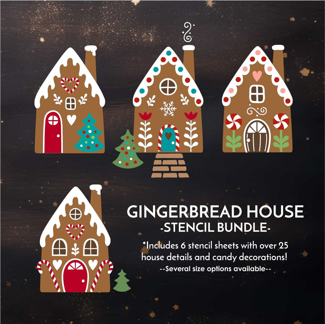 WallCutz  Gingerbread House / Stencil Bundle Stencil