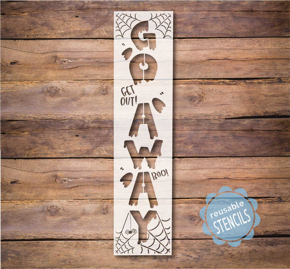 WallCutz  Go Away / Halloween Porch Stencil Stencil