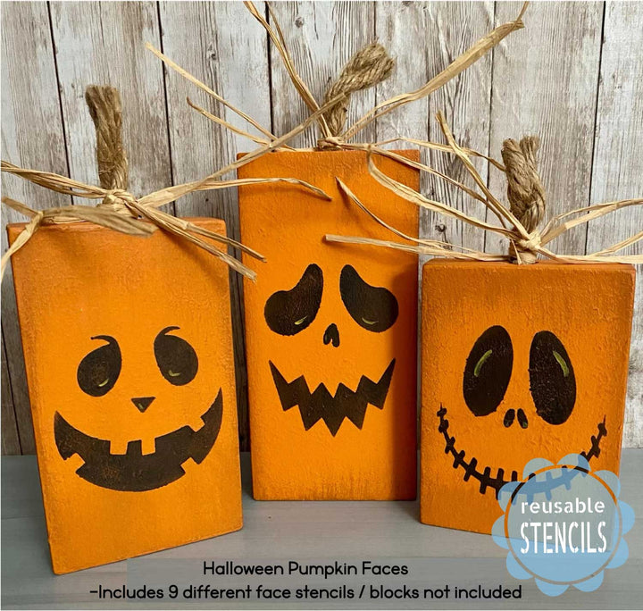 WallCutz  Pumpkin Faces / 9pc Stencil Pack Stencil