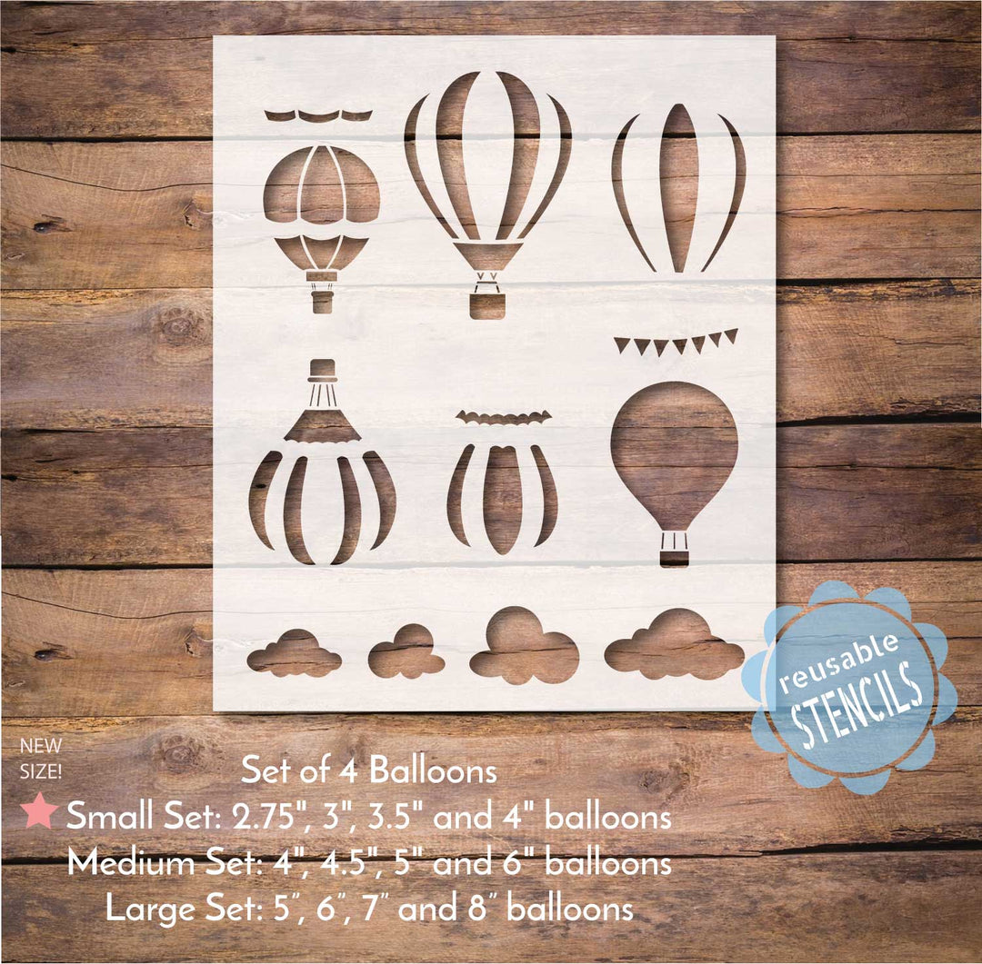 WallCutz  Hot Air Balloon Stencils / Set of 4 Stencil