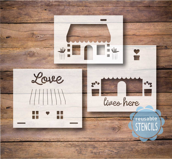 WallCutz  Love Cottage / Valentine Stencil Stencil