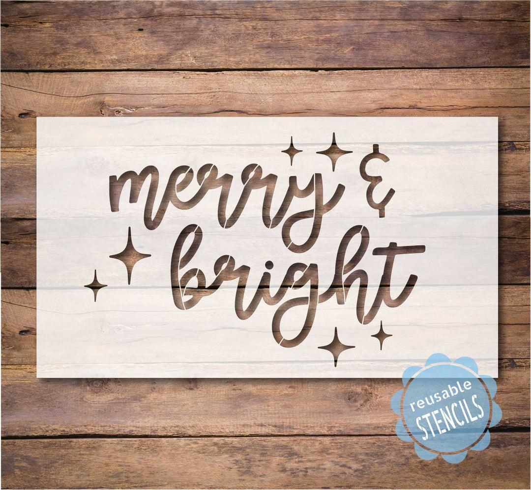 WallCutz  Merry and Bright / Door Mat Stencil Stencil