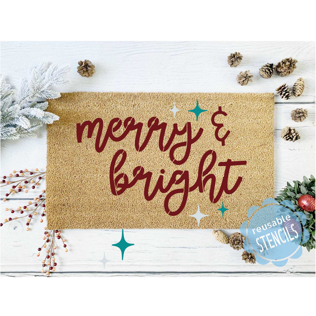 WallCutz  Merry and Bright / Door Mat Stencil Stencil