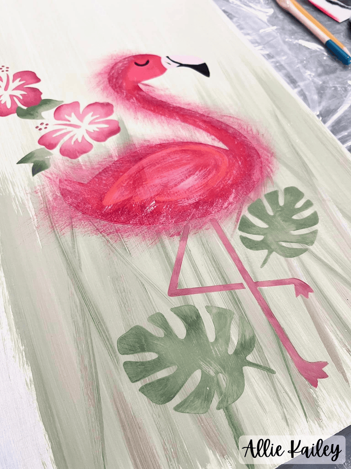 WallCutz  Oh Hello Summer / Flamingo Stencil Stencil