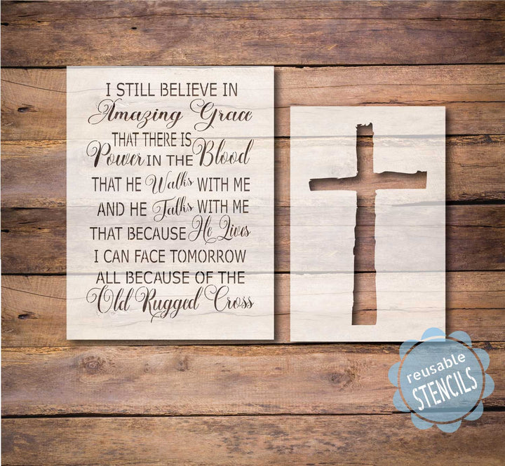 WallCutz  Old Rugged Cross / Reusable Stencil Stencil