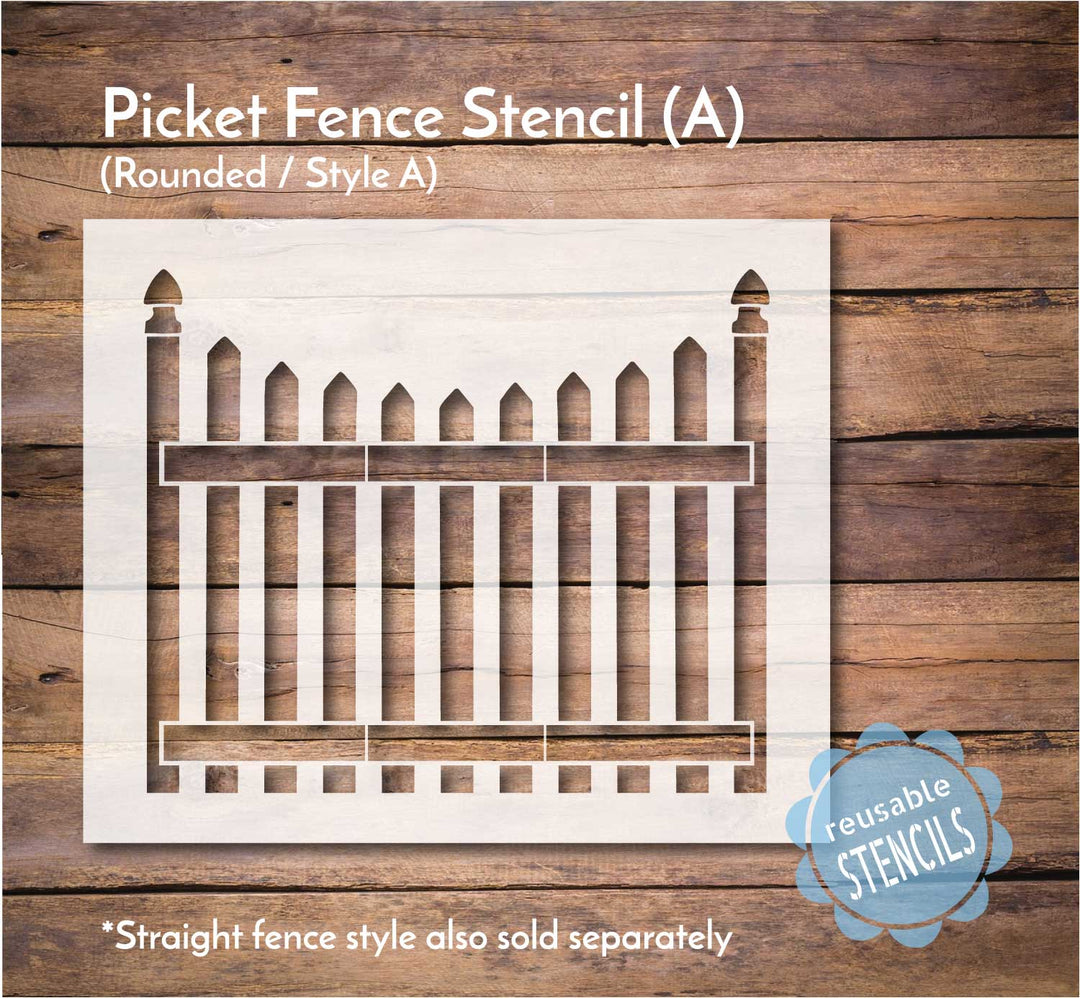 WallCutz  Picket Fence Stencil / Rounded Style (A) Stencil