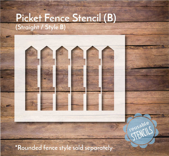 WallCutz  Picket Fence Stencil / Straight Style (B) Stencil