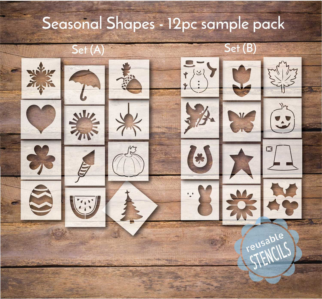 WallCutz  Sample Pack / Seasonal Shapes 12 pc Stencil