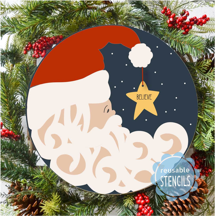 WallCutz  Santa Moon with Star / Reusable Stencil Stencil