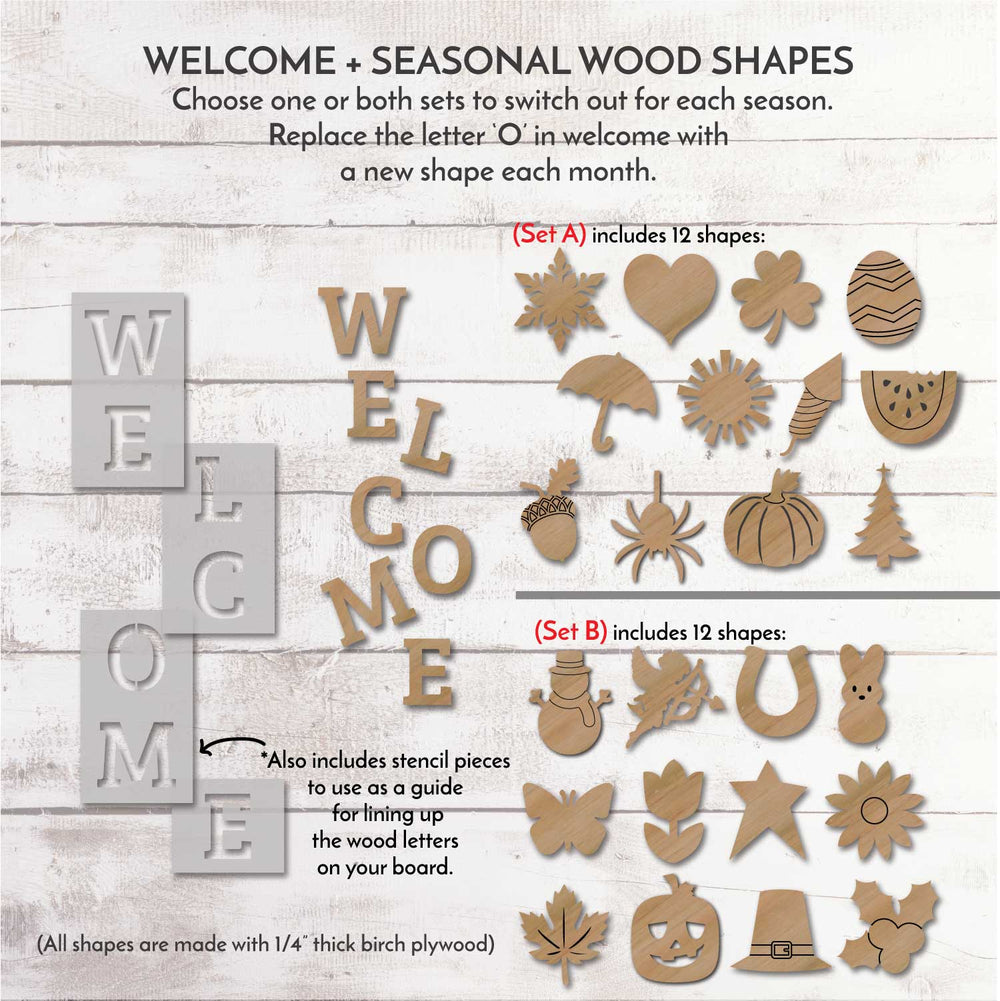 WallCutz  Seasonal Shapes w/ Wood Welcome Letters Wood Kit