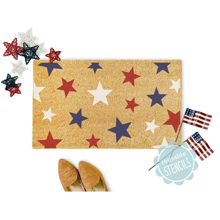 WallCutz  Seeing Stars / Patriotic Door Mat Stencil Stencil