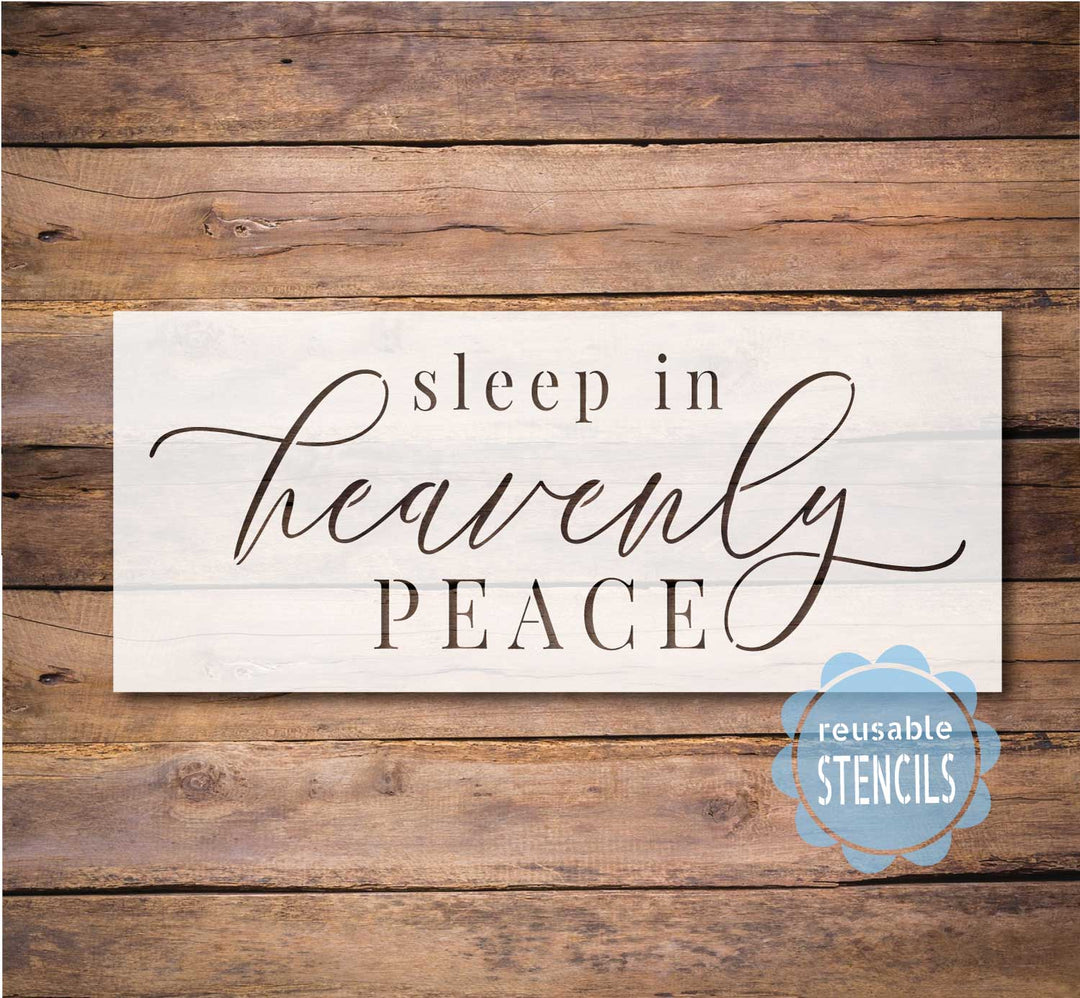 WallCutz  Sleep in Heavenly Peace / Reusable Stencil Stencil