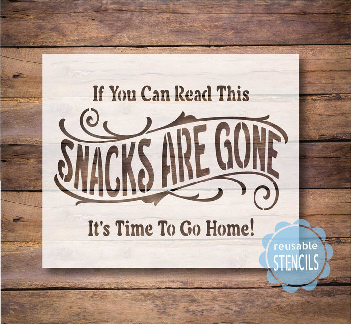 WallCutz  Snacks are Gone / Reusable stencil Stencil