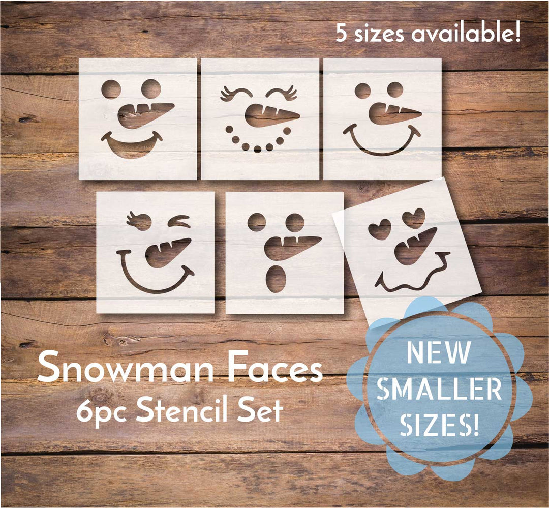 WallCutz  Snowman Faces / 6pc Stencil Pack Stencil