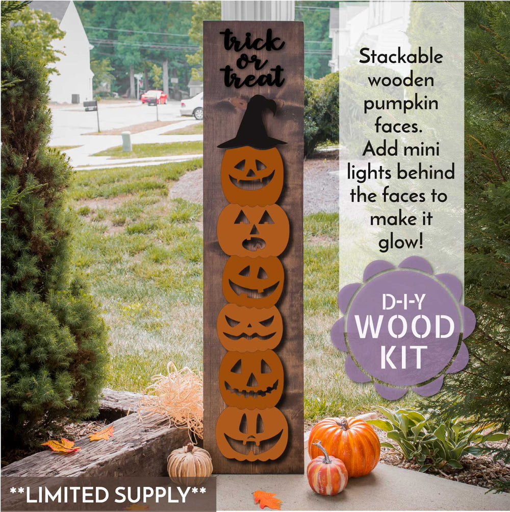 WallCutz  Stackable Wooden Pumpkin Faces / WOOD KIT Wood Kit