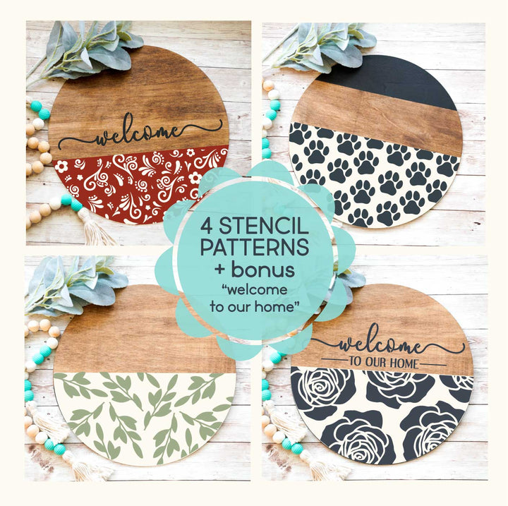 WallCutz  Stencil Bundle / Set of 4 Half Circle Patterns Stencil