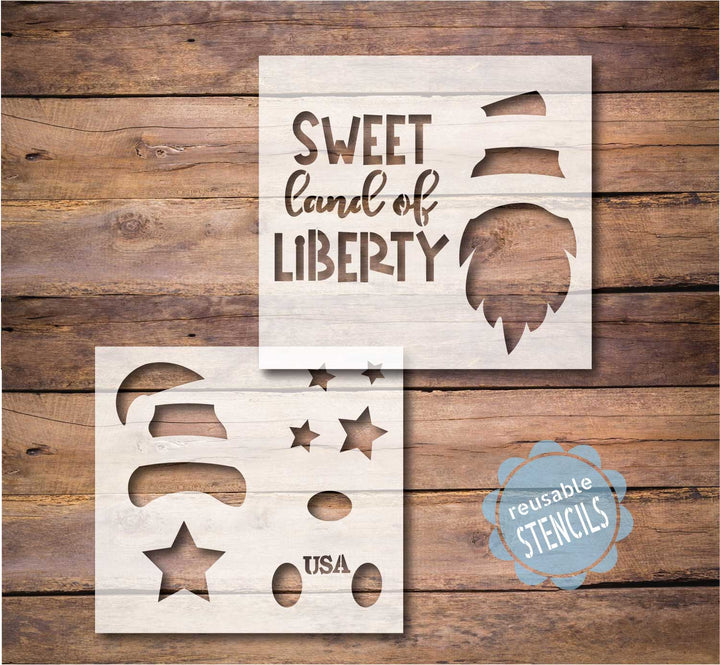 WallCutz  Patriotic Gnome - Sweet Land of Liberty / STENCIL ONLY Stencil