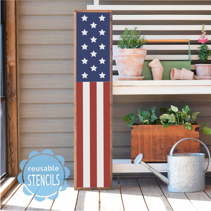 WallCutz  U.S.A Flag / Porch Stencil Stencil