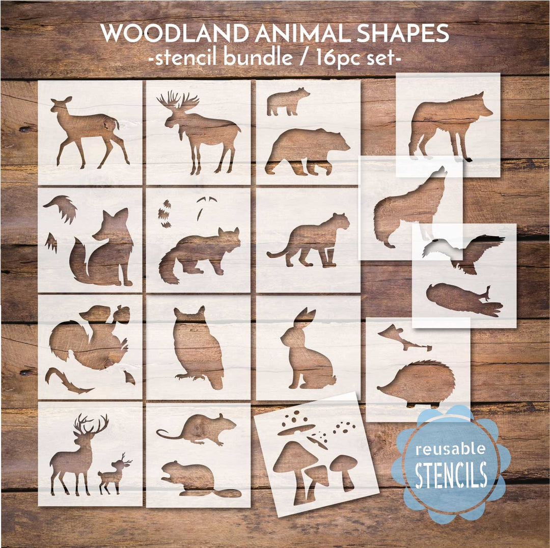 WallCutz  Woodland Animals / Stencil Bundle Stencil