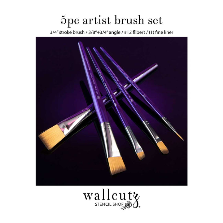 WallCutz  5pc Premium Paint Brushes / Multi-Pack Supplies