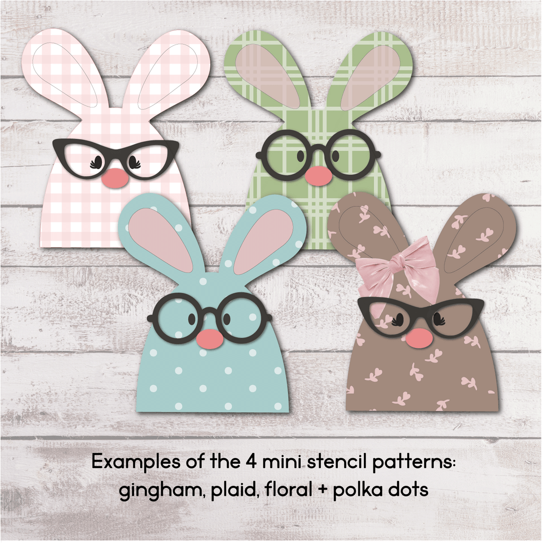 WallCutz  Wood Kit Bunny Couple with stencil pack / Set of 4 Wood Kit