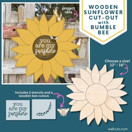 WallCutz  Wooden Sunflower Cut-Out Wood Kit