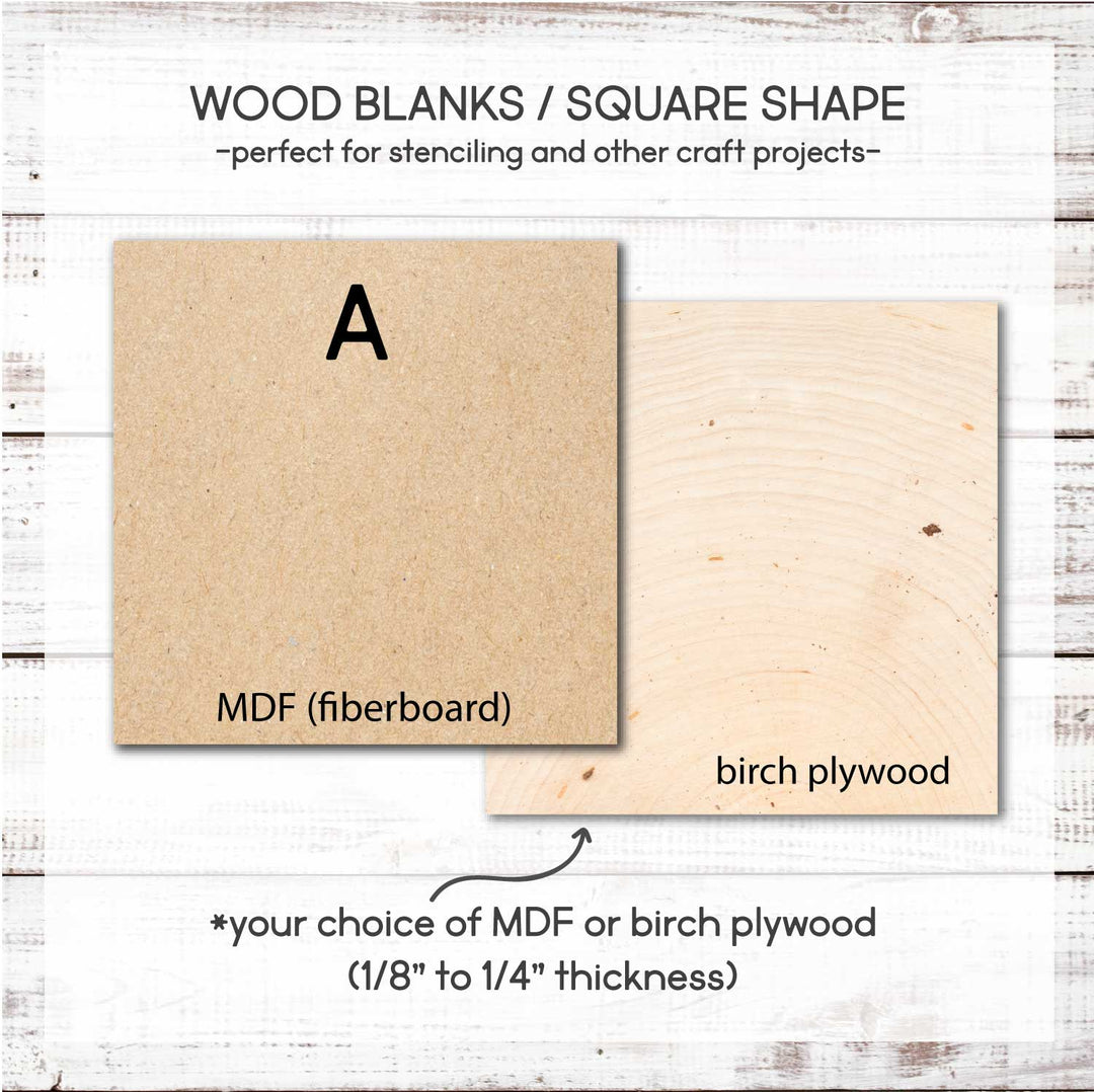 WallCutz  Wood Blanks / SIMPLE SQUARE / MDF or Birch Wood Kit