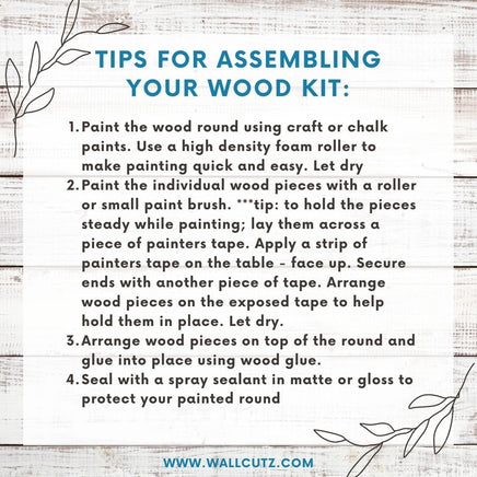 WallCutz  WOOD KIT / Barn Quilt Flower / Door Hanger Kit Wood Kit