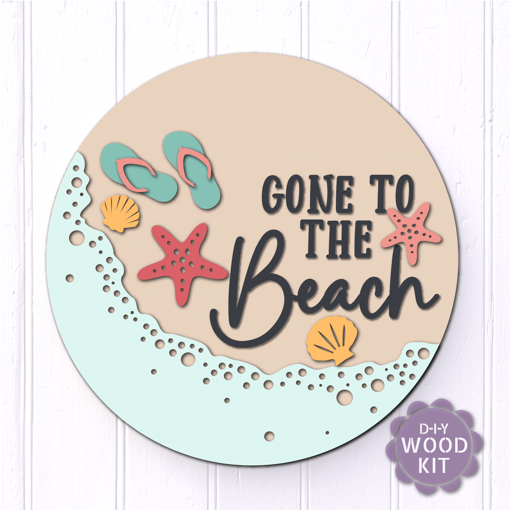 WallCutz  WOOD KIT / Gone to the Beach / Door Hanger Kit Wood Kit