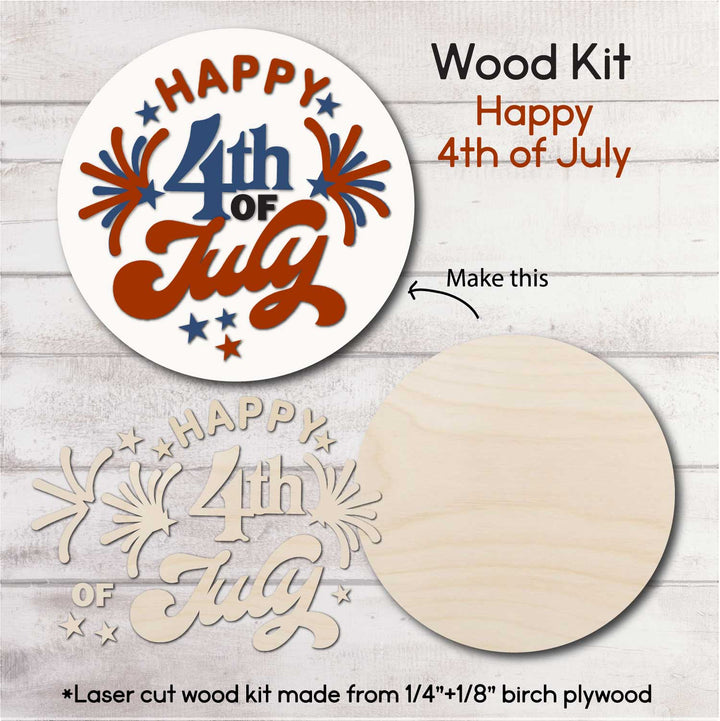 WallCutz  WOOD KIT /Happy 4th of July Wood Kit