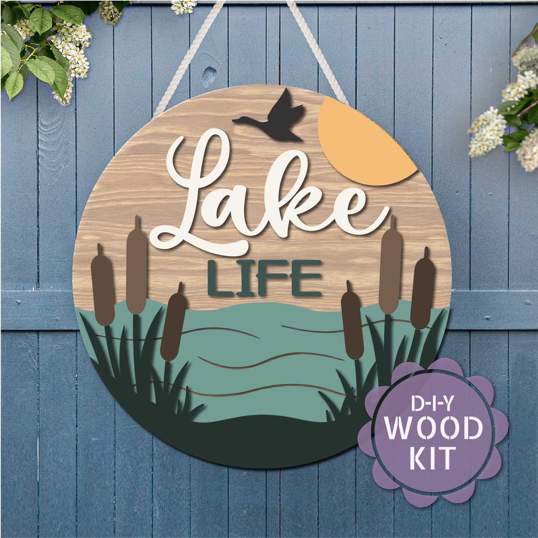 WallCutz  WOOD KIT / Lake Life / Door Hanger Kit Wood Kit