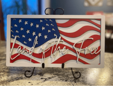 WallCutz  WOOD KIT / Laser Cut American Flag wood kit