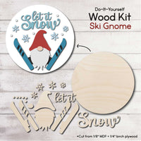 WallCutz  WOOD KIT / Let It Snow Ski Gnome Wood Kit