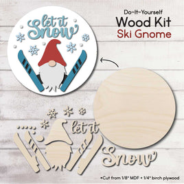 WallCutz  WOOD KIT / Let It Snow Ski Gnome Wood Kit