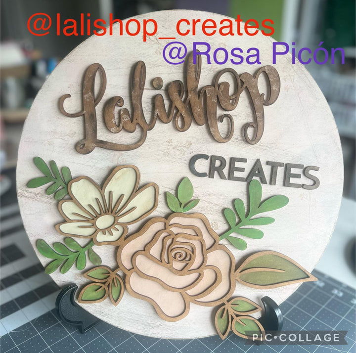 WallCutz  WOOD KIT- Personalized / Floral with Name Wood Kit