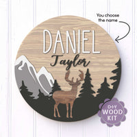 WallCutz  WOOD KIT- Personalized / Mountain Deer with Name Wood Kit