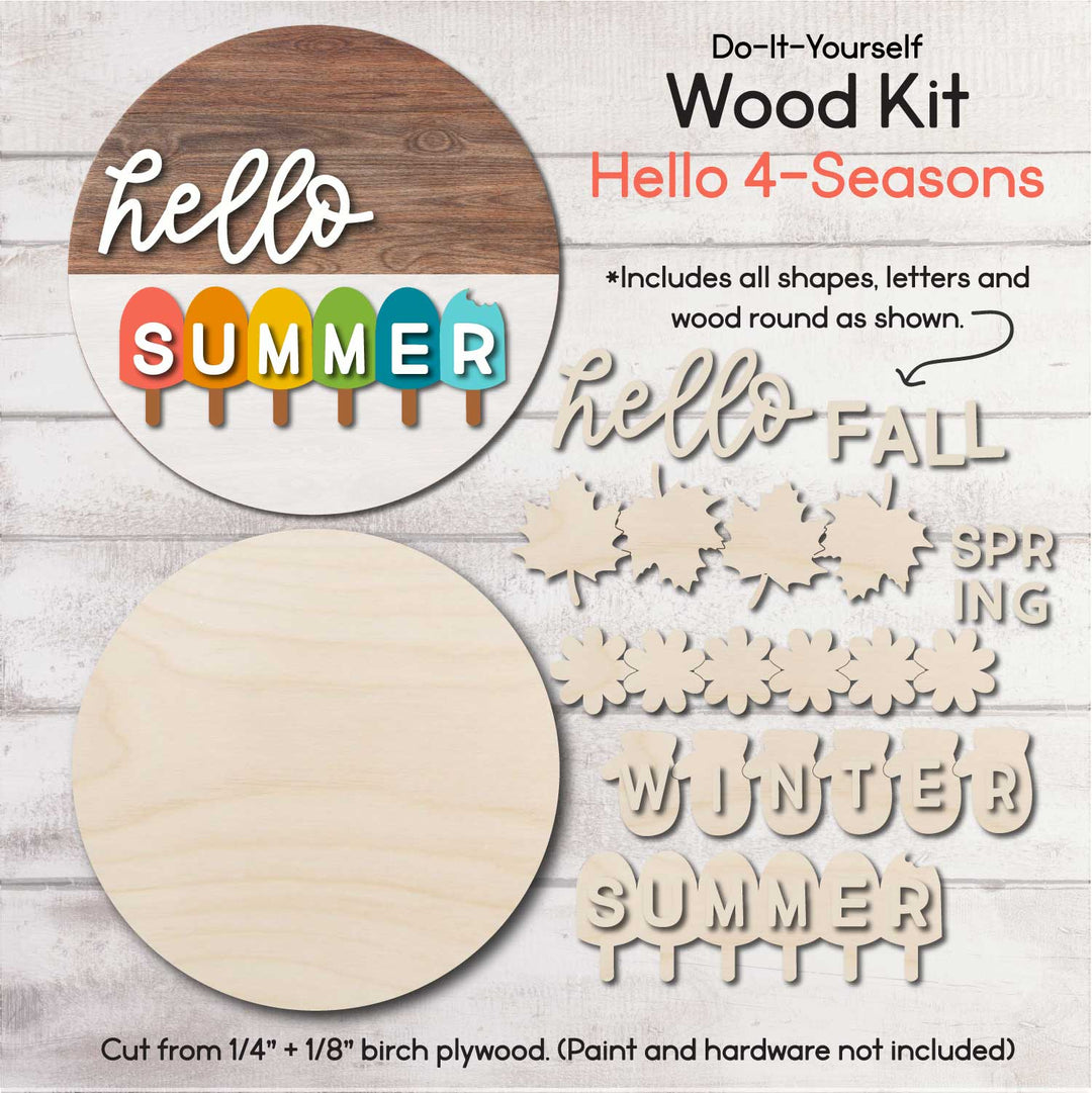 WallCutz  WOOD KIT / Hello 4 Seasons / Interchangeable Strips Wood Kit