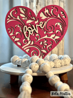 WallCutz  Wood Kit / Allie Lace Heart with Stand Wood Kit