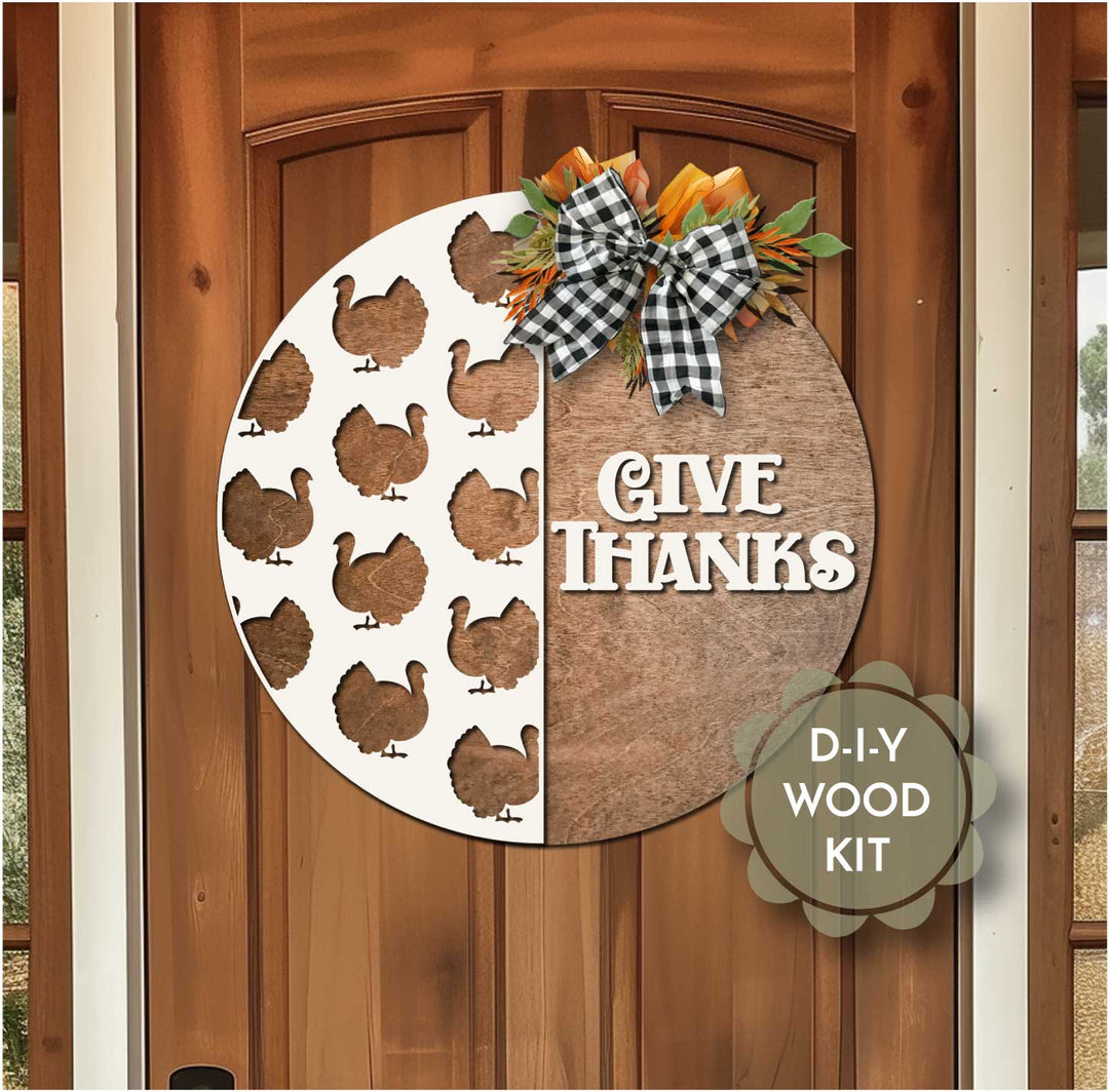 WallCutz  WOOD KIT / Give Thanks Door Hanger Wood Kit