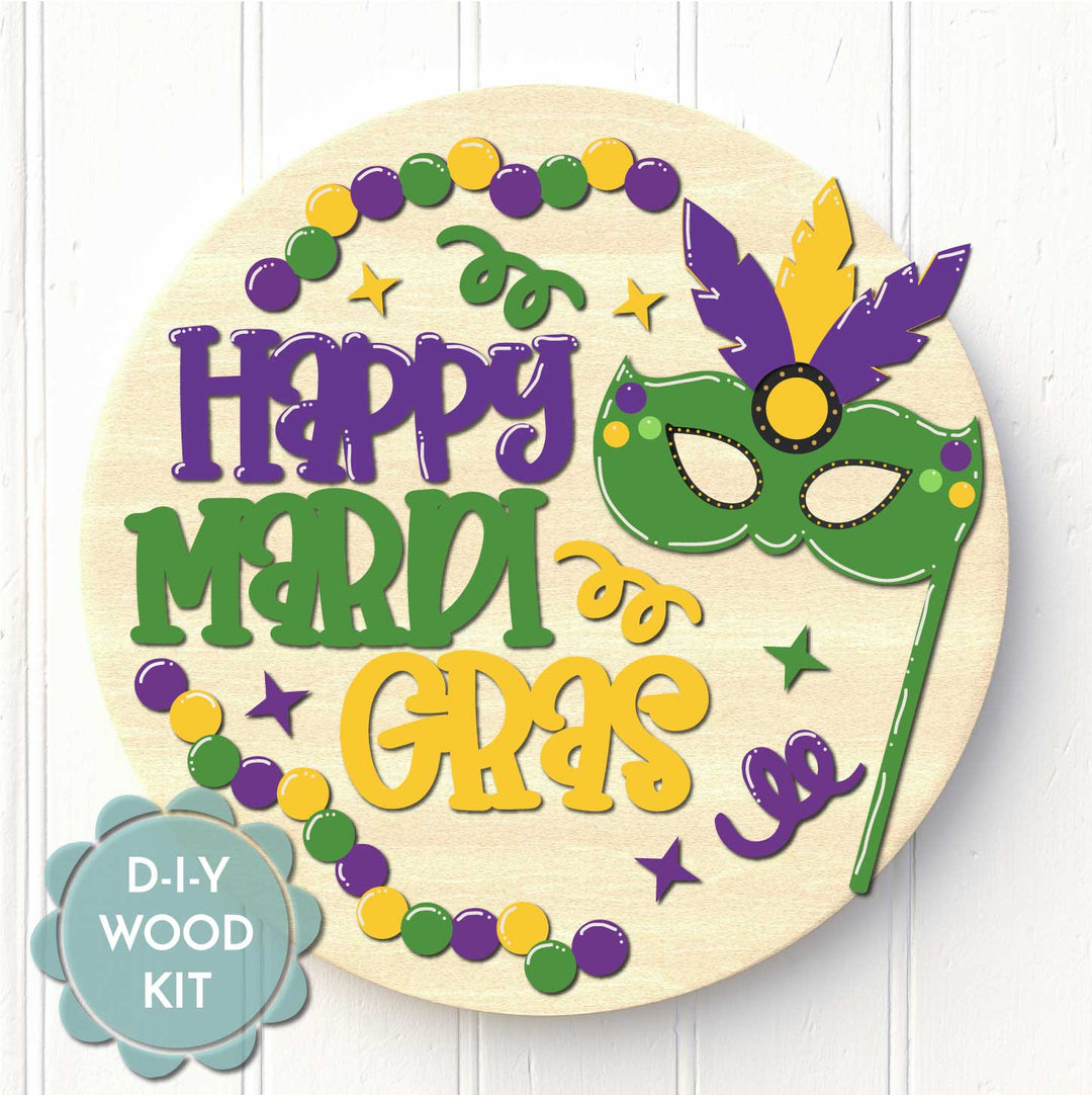 WallCutz  WOOD KIT  / Happy Mardi Gras Wood Kit