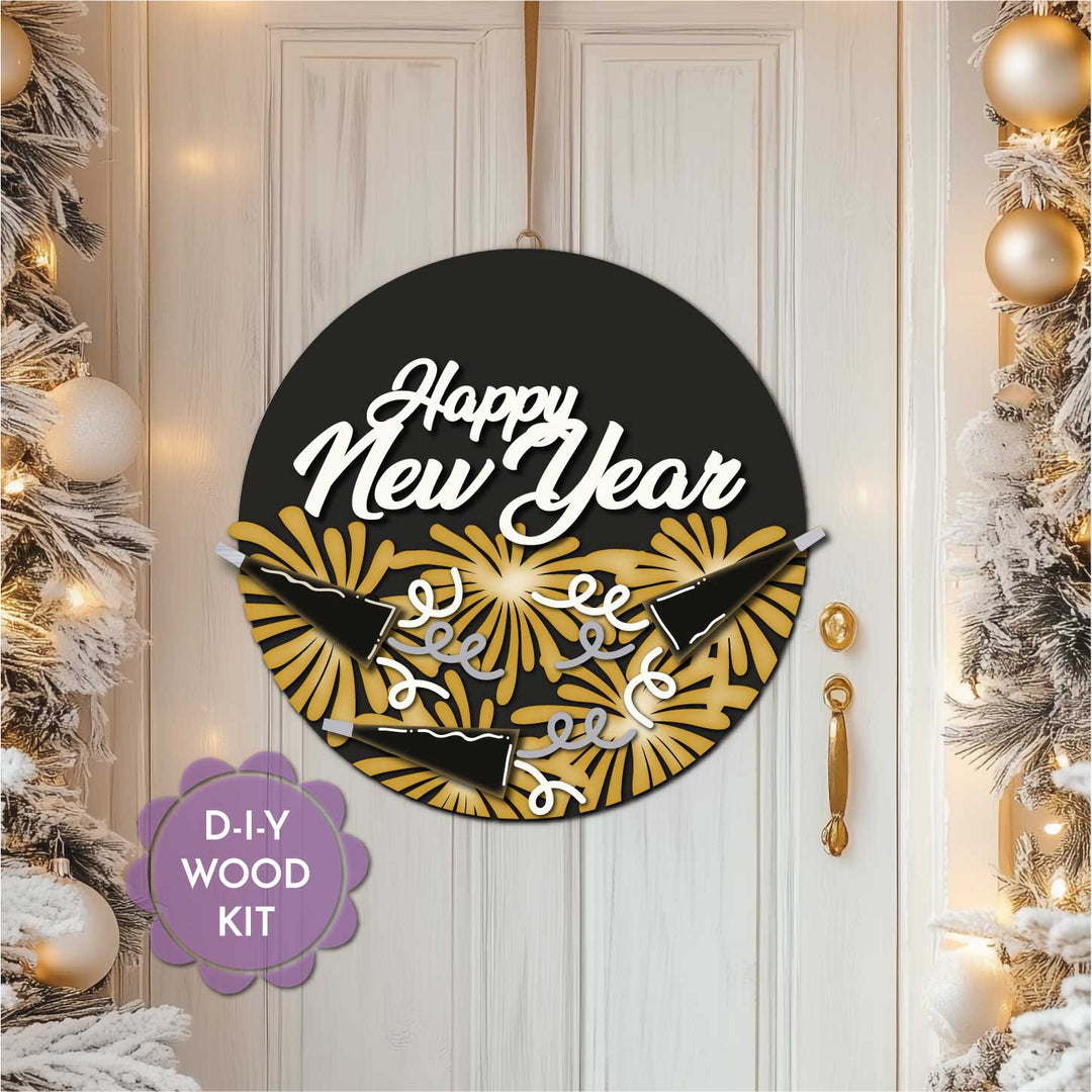 WallCutz  WOOD KIT / Happy New Year Wood Kit