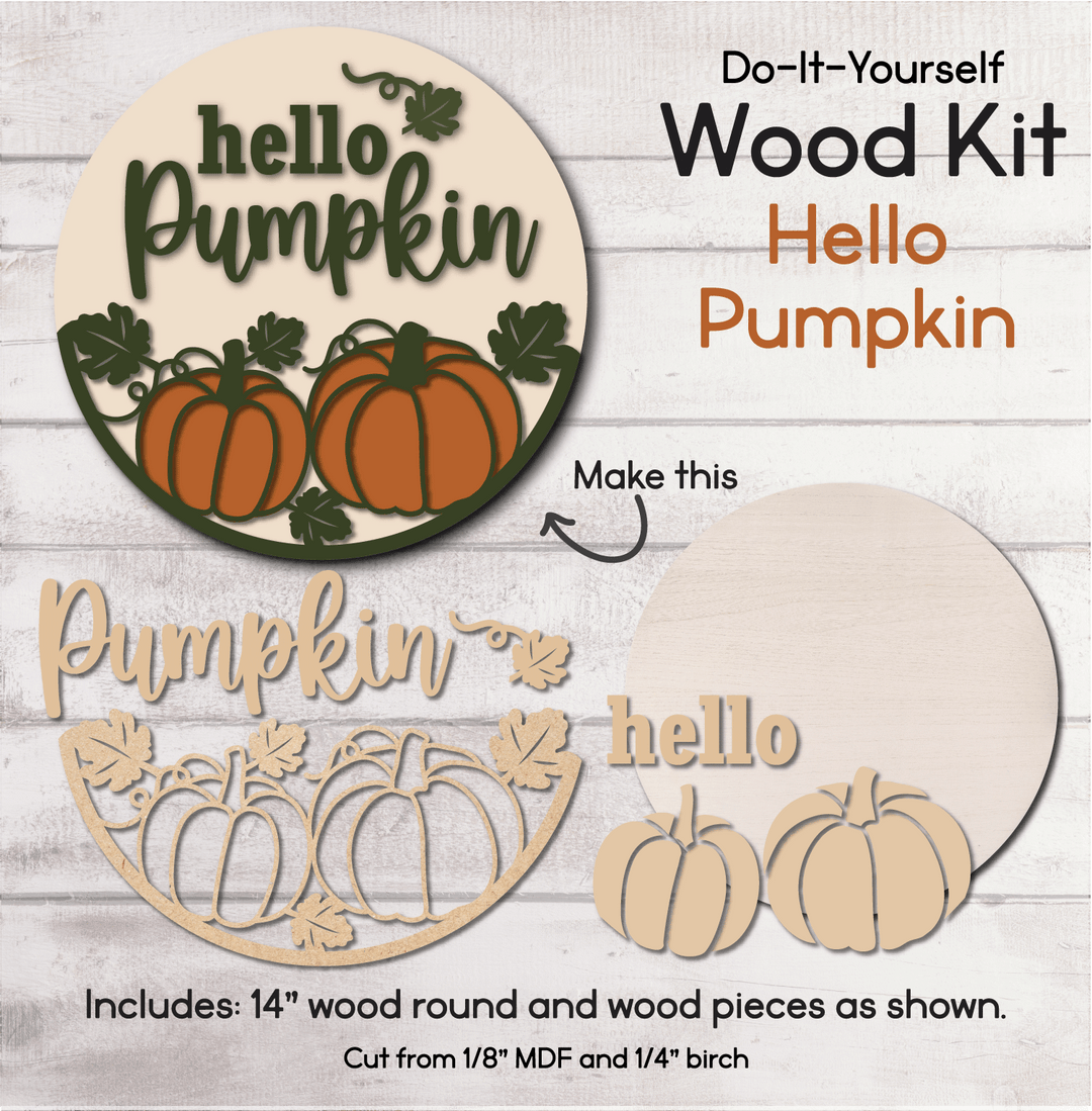 WallCutz  WOOD KIT / Hello Pumpkin Patch Wood Kit